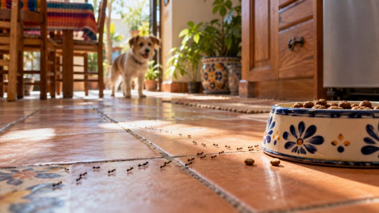 Hormigas en casa cerca de mascotas — cómo eliminarlas de forma segura