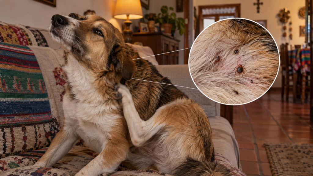 Garrapatas en perro en casa de Cancún — cómo eliminarlas
