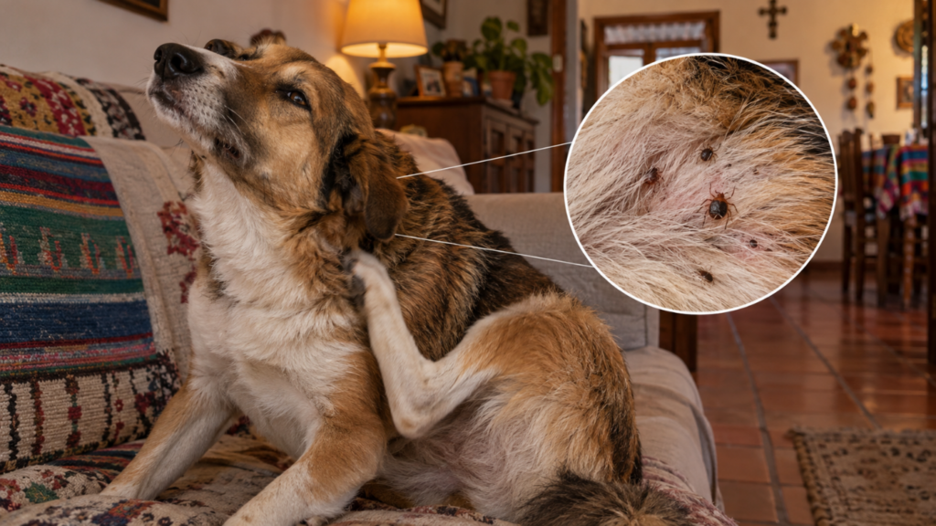 Garrapatas en perro en casa de Cancún — cómo eliminarlas